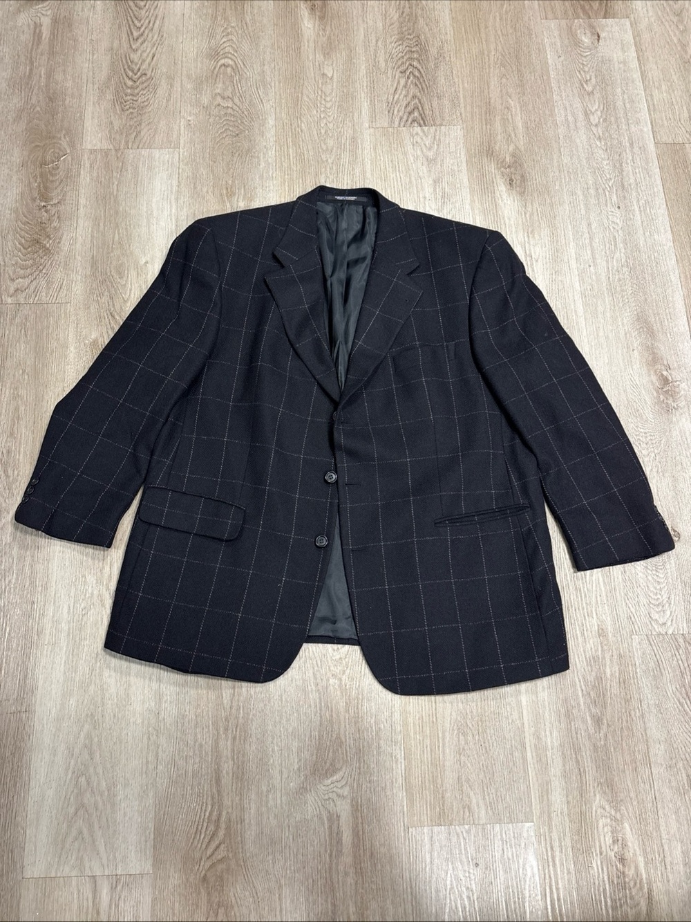 E. Thomas Blazer 62  Canvas Window Paint Black/white Dino Salvatore Wool/cashmer